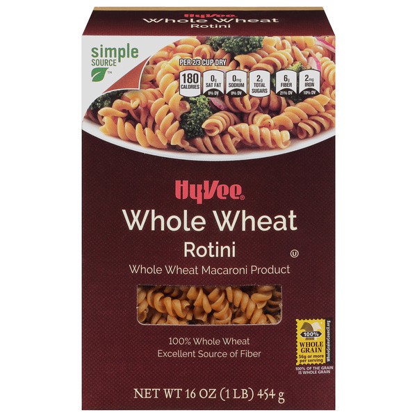 slide 1 of 1, Hy-vee Whole Wheat Macaroni Product, Rotini - 16 oz, 16 oz