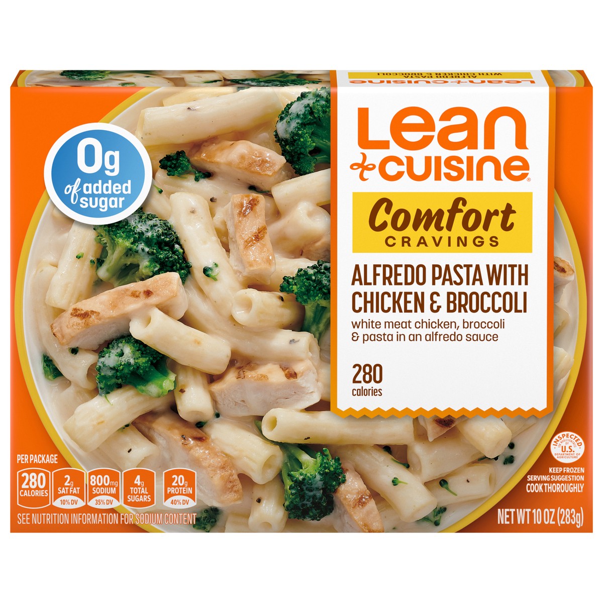 slide 1 of 9, Lean Cuisine Frozen Meal Alfredo Pasta with Chicken & Broccoli, Comfort Cravings Microwave Meal, Chicken and Pasta Dinner, Frozen Dinner for One, 10 oz