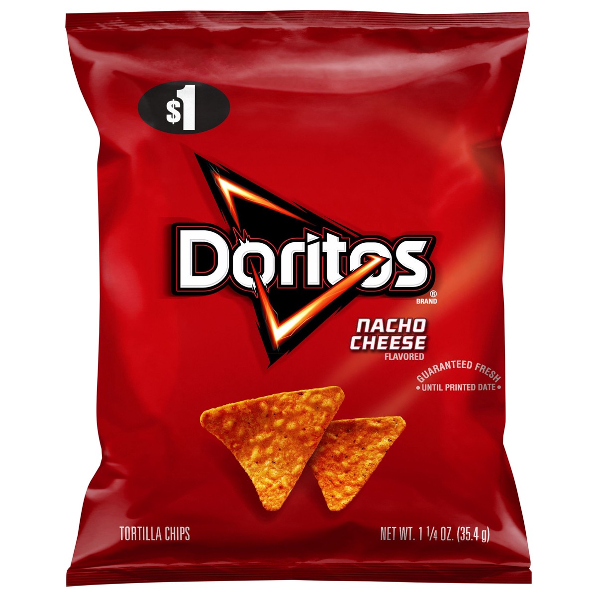 slide 2 of 2, Dorito's Doritos, Nacho Cheese, 1.25 Oz, 1.25 oz