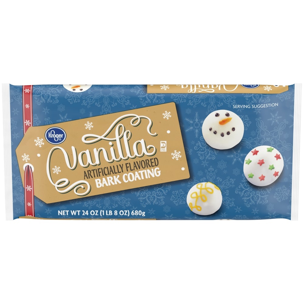 slide 1 of 1, Kroger Vanilla Bark Coating, 24 oz