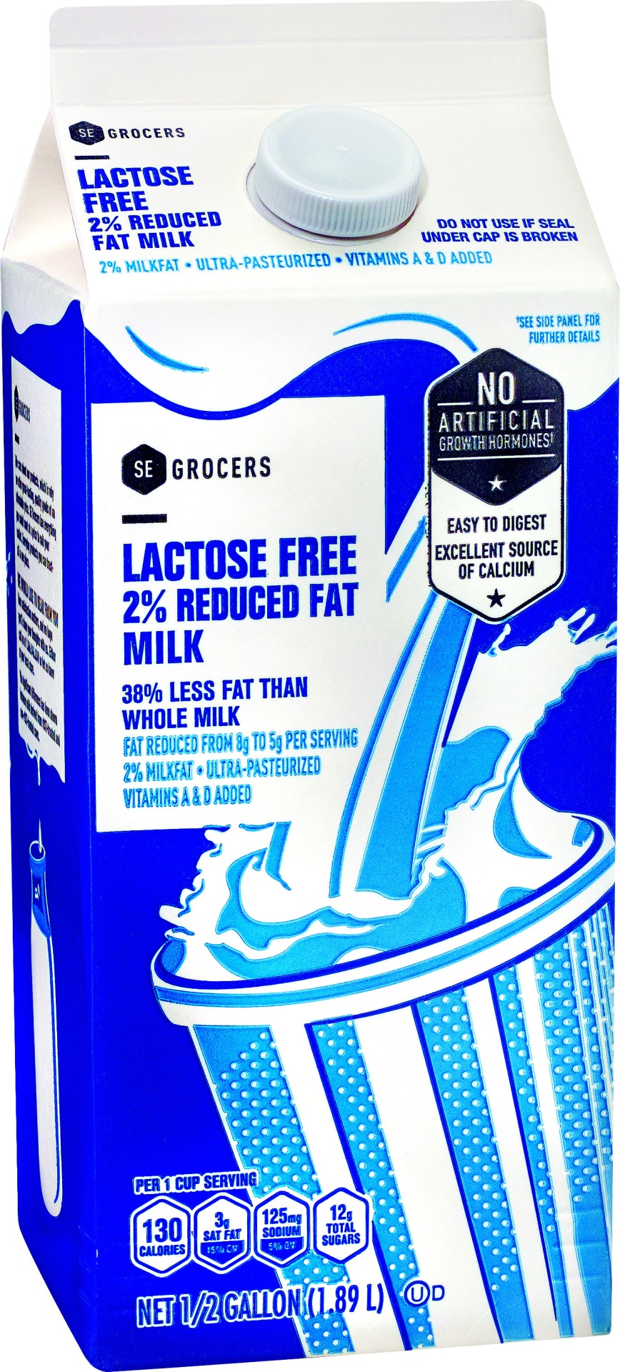 slide 1 of 1, SE Grocers Lactose Free 2% Milk, 64 oz