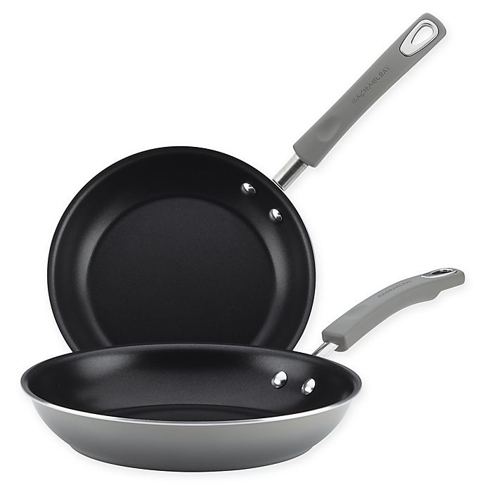 slide 1 of 1, Rachael Ray Classic Brights Nonstick Hard Enamel Skillet Set - Grey, 2 ct