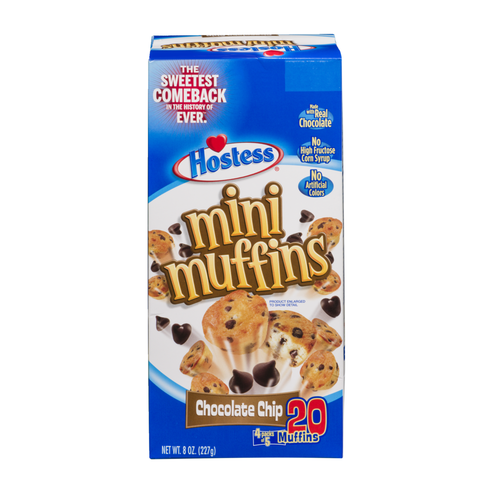 slide 1 of 5, Hostess Mini Muffins Chocolate Chip, 8 oz