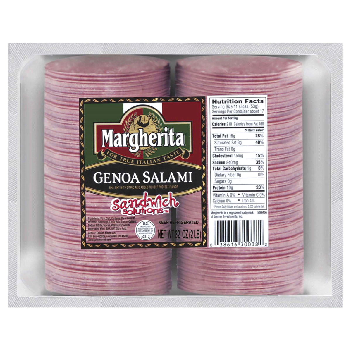 slide 1 of 1, Margherita Genoa Salami - 0.50 Lb, 0.5 lb