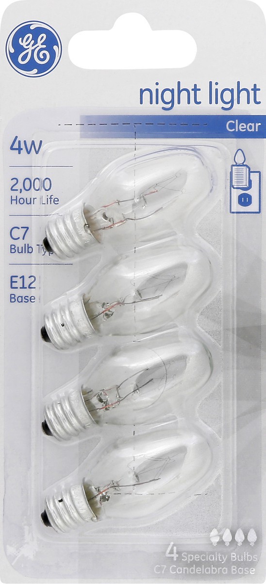 slide 8 of 9, GE 4-Watt Nightlight Incandescent Light Bulb - Clear, 4 ct
