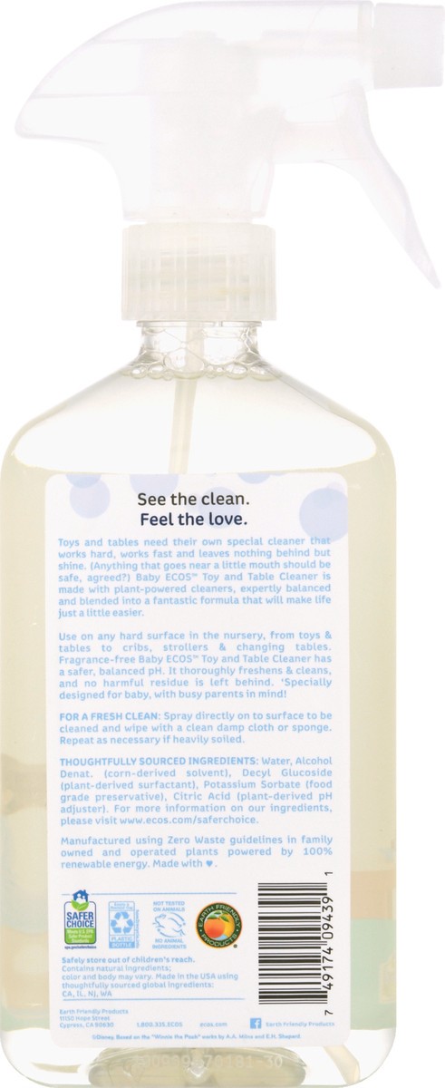 slide 5 of 9, ECOS Baby Free & Clear Toy & Table Cleaner 17 oz, 17 oz