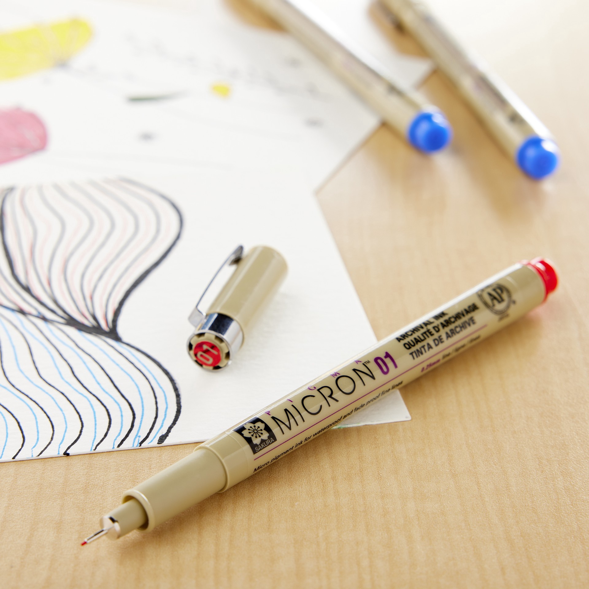 slide 2 of 2, Sakura Pigma Micron 01 Fine Line Pen, 0.25 mm