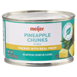 Meijer Pineapple Chunks In Juice, 8 Oz