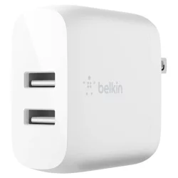 Belkin Dual USB-A Wall Charger - White