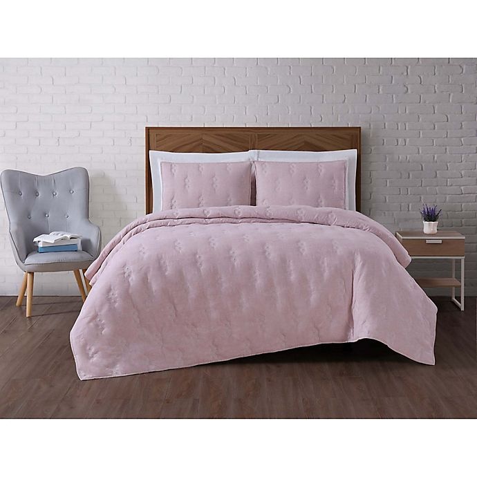 slide 1 of 4, Brooklyn Loom Tender Twin XL Quilt Set - Pink, 1 ct