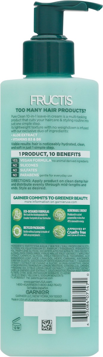 slide 2 of 9, Garnier Pure Clean 10-in-1 Care and Styling Leave In Cream - 12 fl oz, 12 fl oz