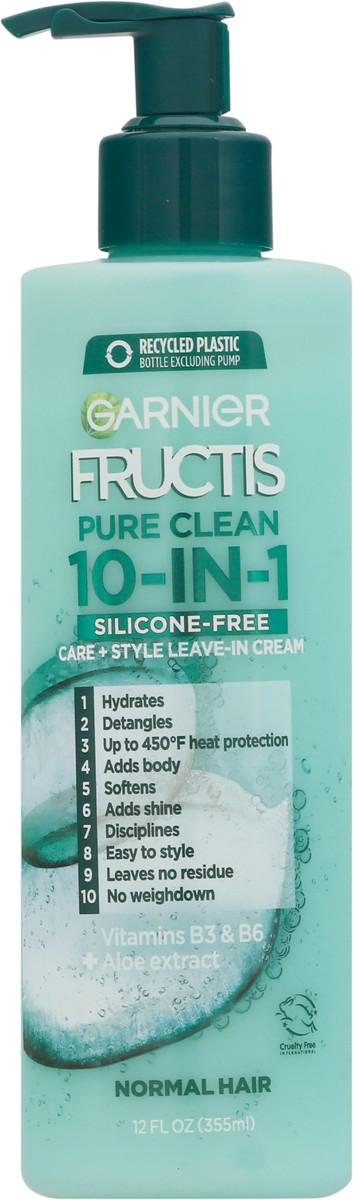slide 4 of 9, Garnier Pure Clean 10-in-1 Care and Styling Leave In Cream - 12 fl oz, 12 fl oz