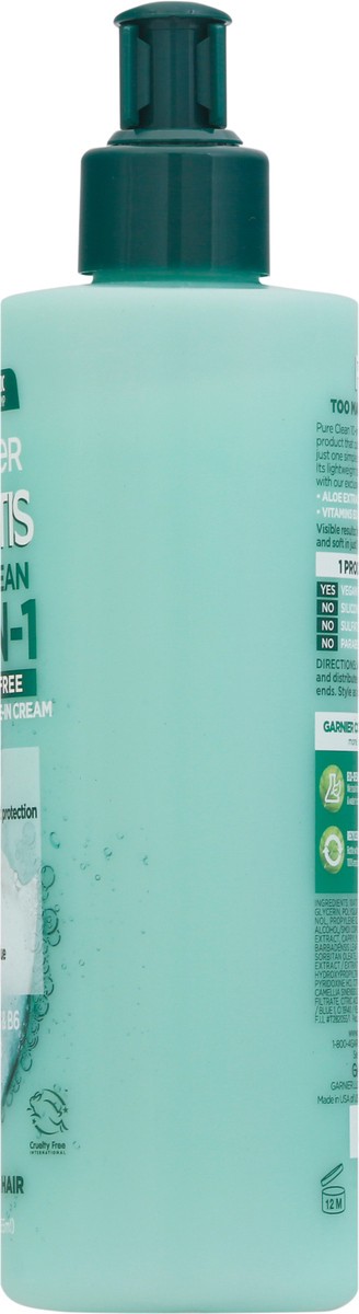 slide 8 of 9, Garnier Pure Clean 10-in-1 Care and Styling Leave In Cream - 12 fl oz, 12 fl oz