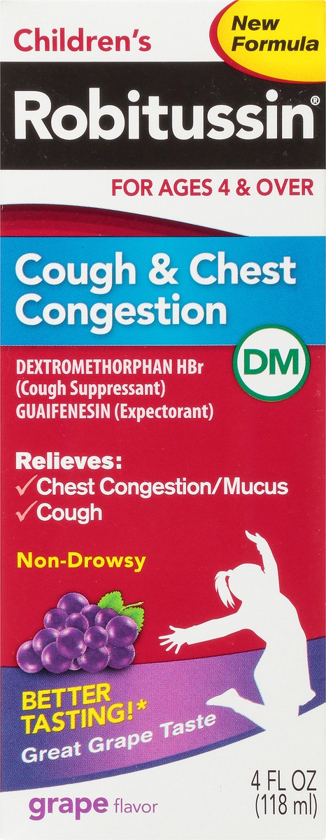 slide 7 of 10, Robitussin Children's Non-Drowsy Grape Cough & Chest Congestion 4 oz, 4 oz