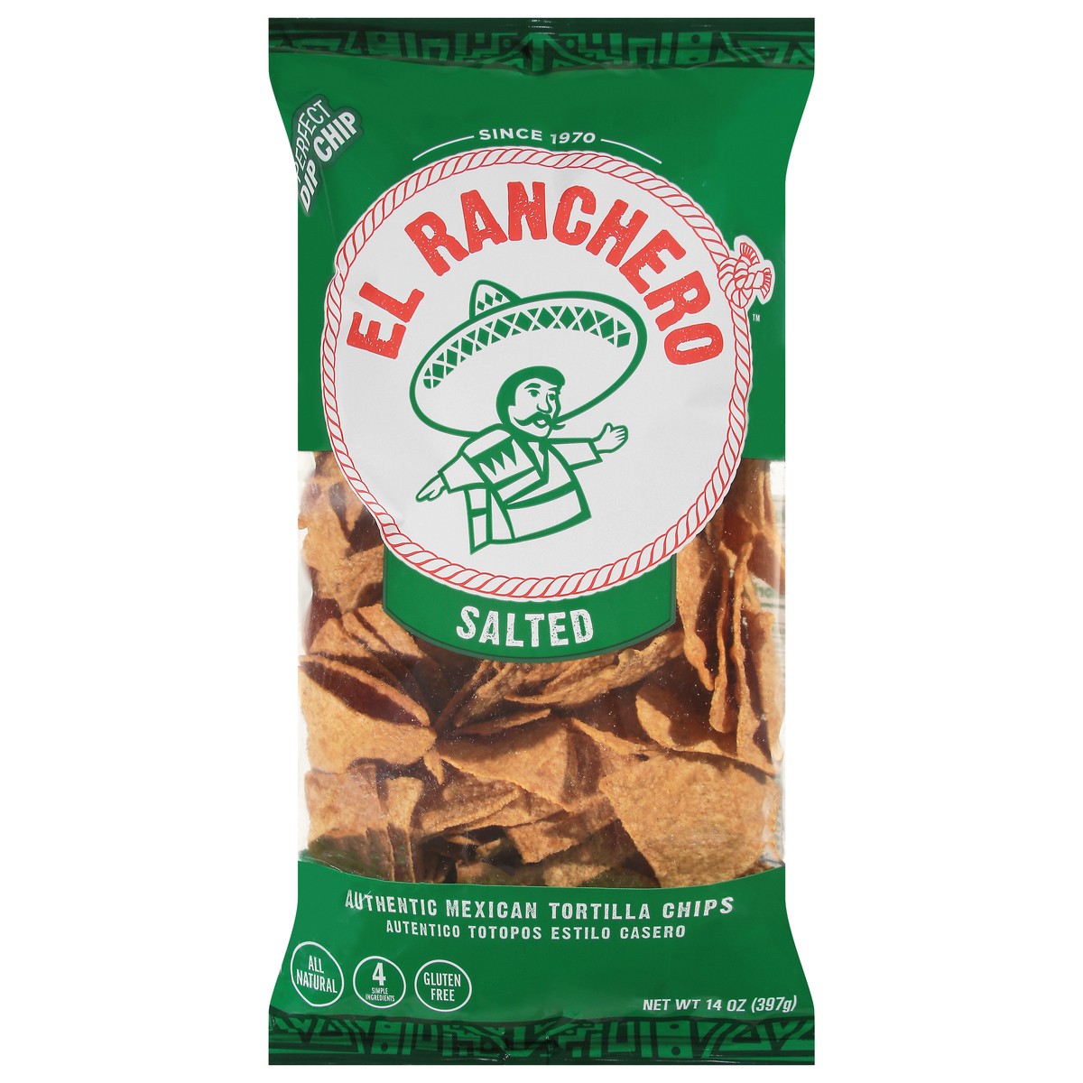 slide 1 of 13, El Ranchero Salted Tortilla Chips 14 oz, 14 oz