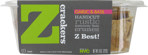 slide 5 of 6, Z Crackers Crackers, Garlic & Basil, 8 oz