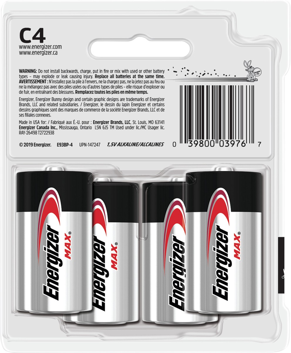 slide 2 of 3, Energizer MAX C Batteries (4 Pack), C Cell Alkaline Batteries, 4 ct