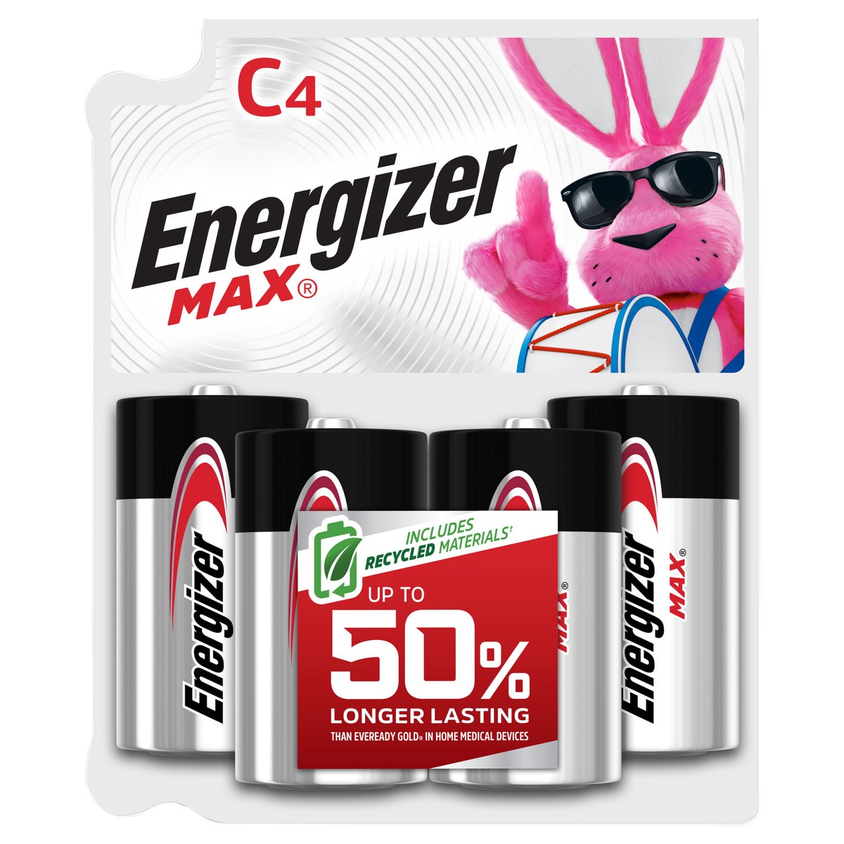 slide 1 of 3, Energizer MAX C Batteries (4 Pack), C Cell Alkaline Batteries, 4 ct