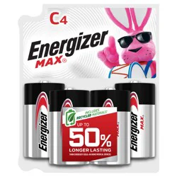 Energizer MAX C Batteries (4 Pack), C Cell Alkaline Batteries