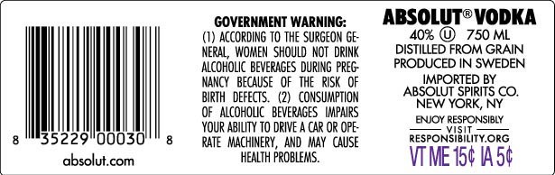 slide 6 of 8, Absolut Original Vodka with Combo, 750 mL Bottle, 40% ABV, 750 ml