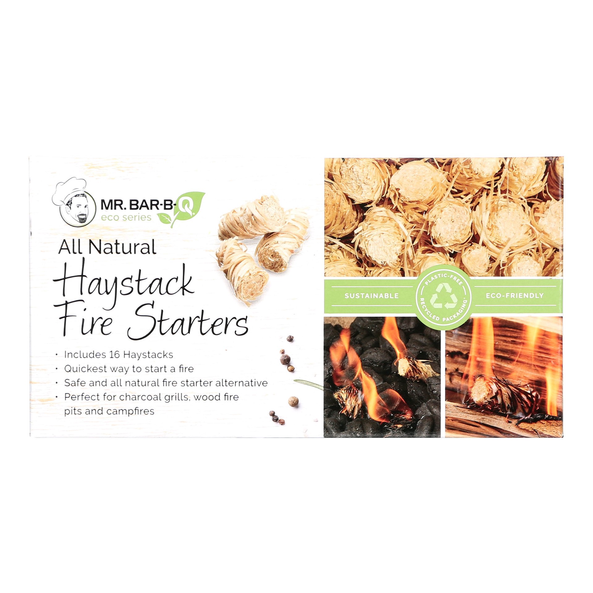 slide 1 of 1, Mr. Bar-B-Q Eco Series All Natural Haystack Fire Starters, 16 ct