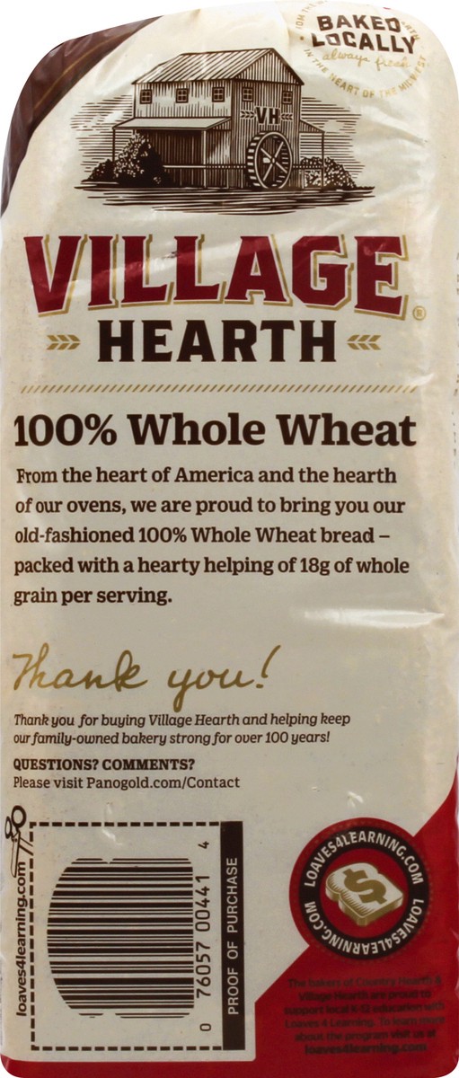 slide 9 of 13, Village Hearth 100% Whole Wheat Bread, 20 oz