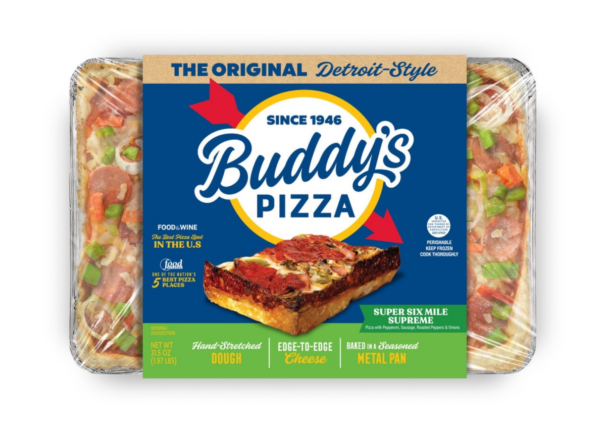 slide 1 of 2, BUDDYS Buddy's Pizza Super Six Mile Supreme Pizza 31.5oz, 31.5 oz
