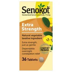 Senokot Extra Strength Natural Vegetable Laxative Tablets - 36 ct