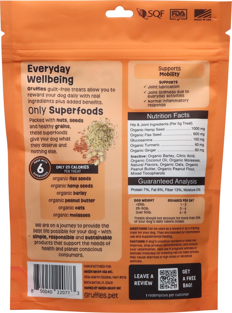 slide 13 of 15, Gruffies Joint & Hip Plant-Based Peanut Butter Dog Treats 6 oz, 6 oz