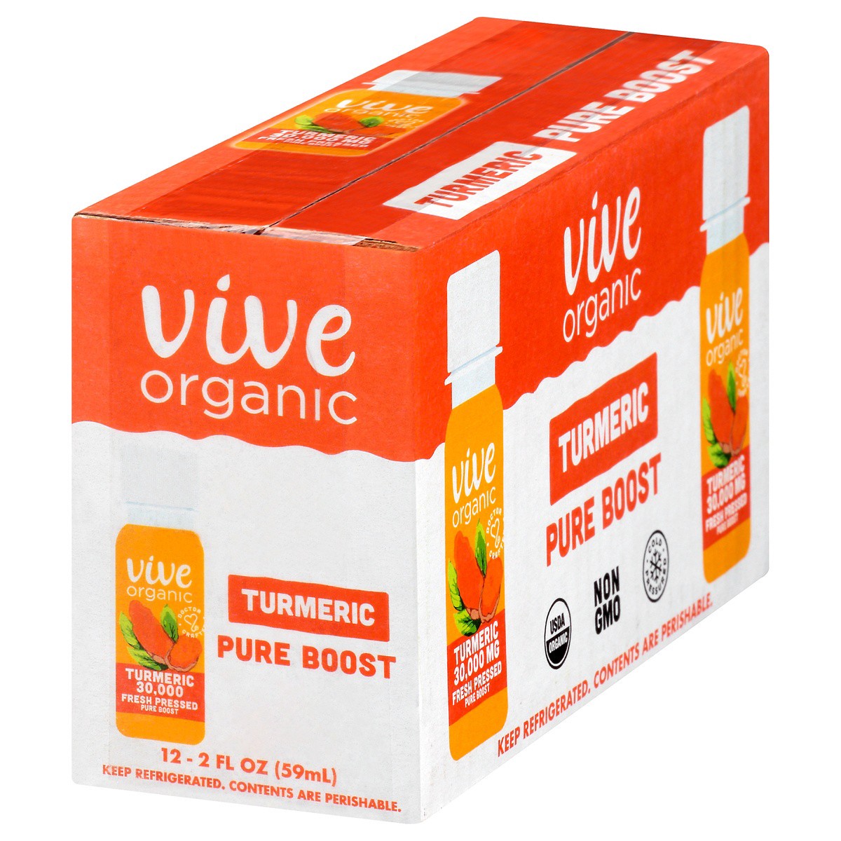 slide 2 of 9, Vive Organic Pure Boost Turmeric Shot (2oz bottle), 1 ct