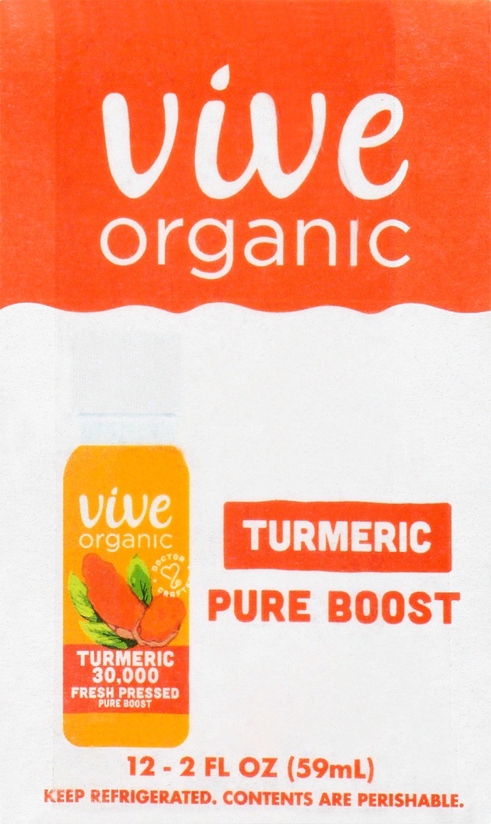 slide 6 of 9, Vive Organic Pure Boost Turmeric Shot (2oz bottle), 1 ct