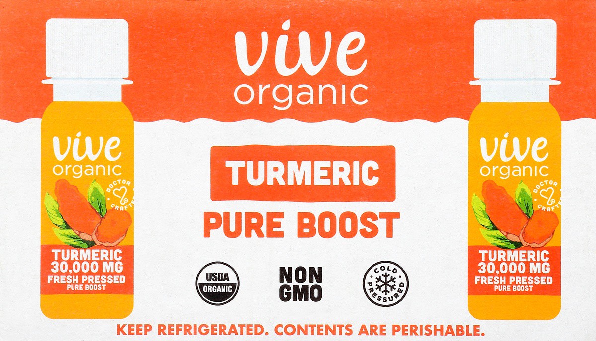 slide 3 of 9, Vive Organic Pure Boost Turmeric Shot (2oz bottle), 1 ct