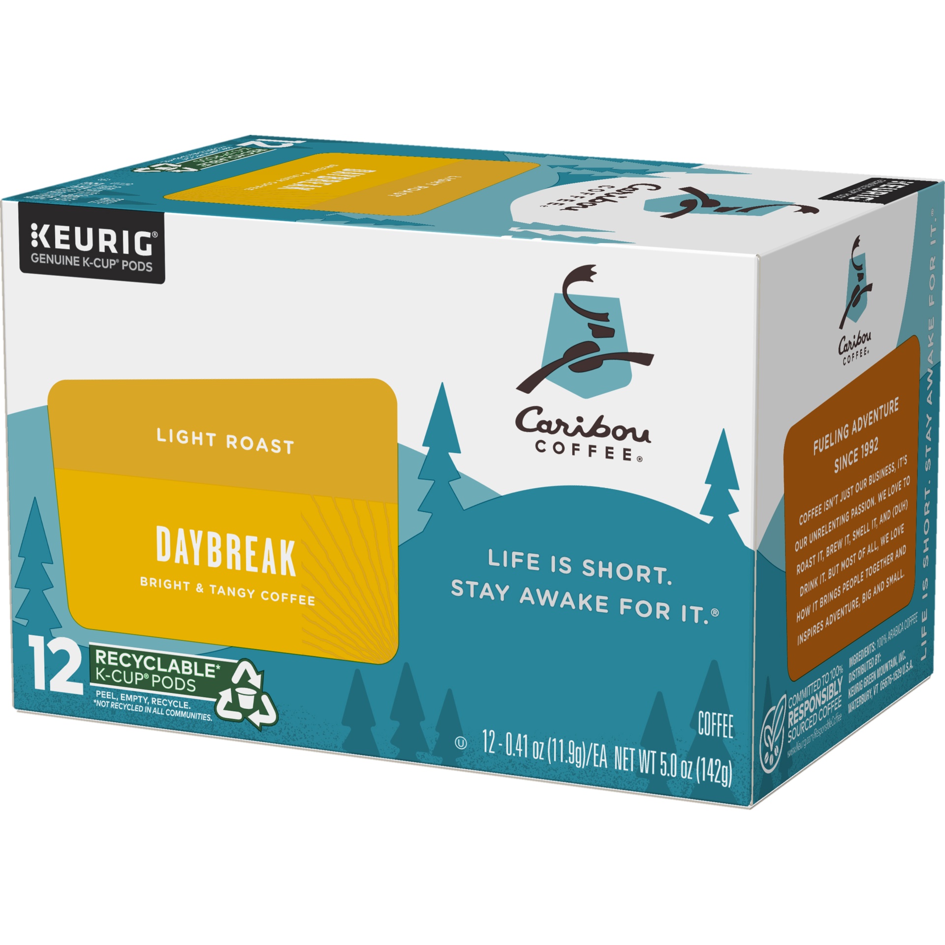 slide 3 of 4, Caribou Coffee Daybreak Morning Blend Light Roast K-Cups, 12 ct