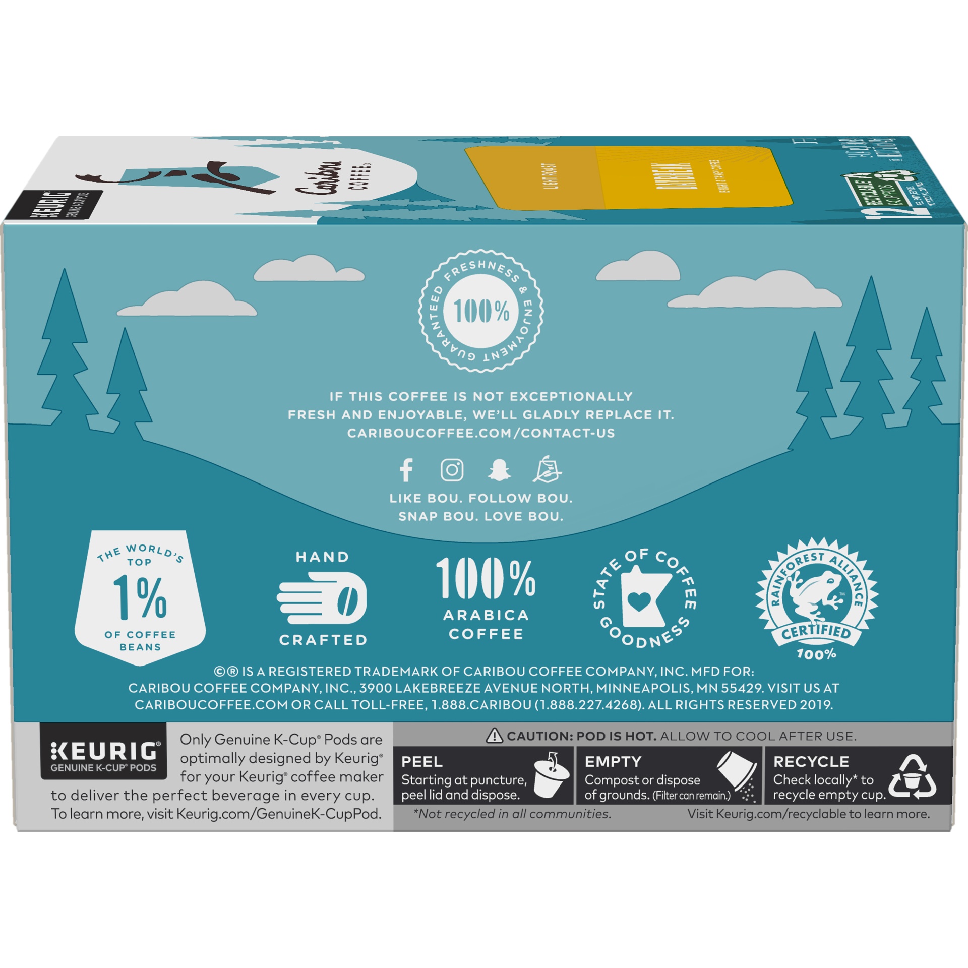 slide 4 of 4, Caribou Coffee Daybreak Morning Blend Light Roast K-Cups, 12 ct