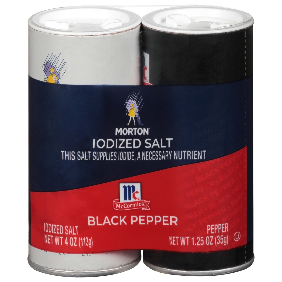 slide 1 of 8, Morton Iodized Salt & Mccormick Pepper Variety Pack, 5.25 oz