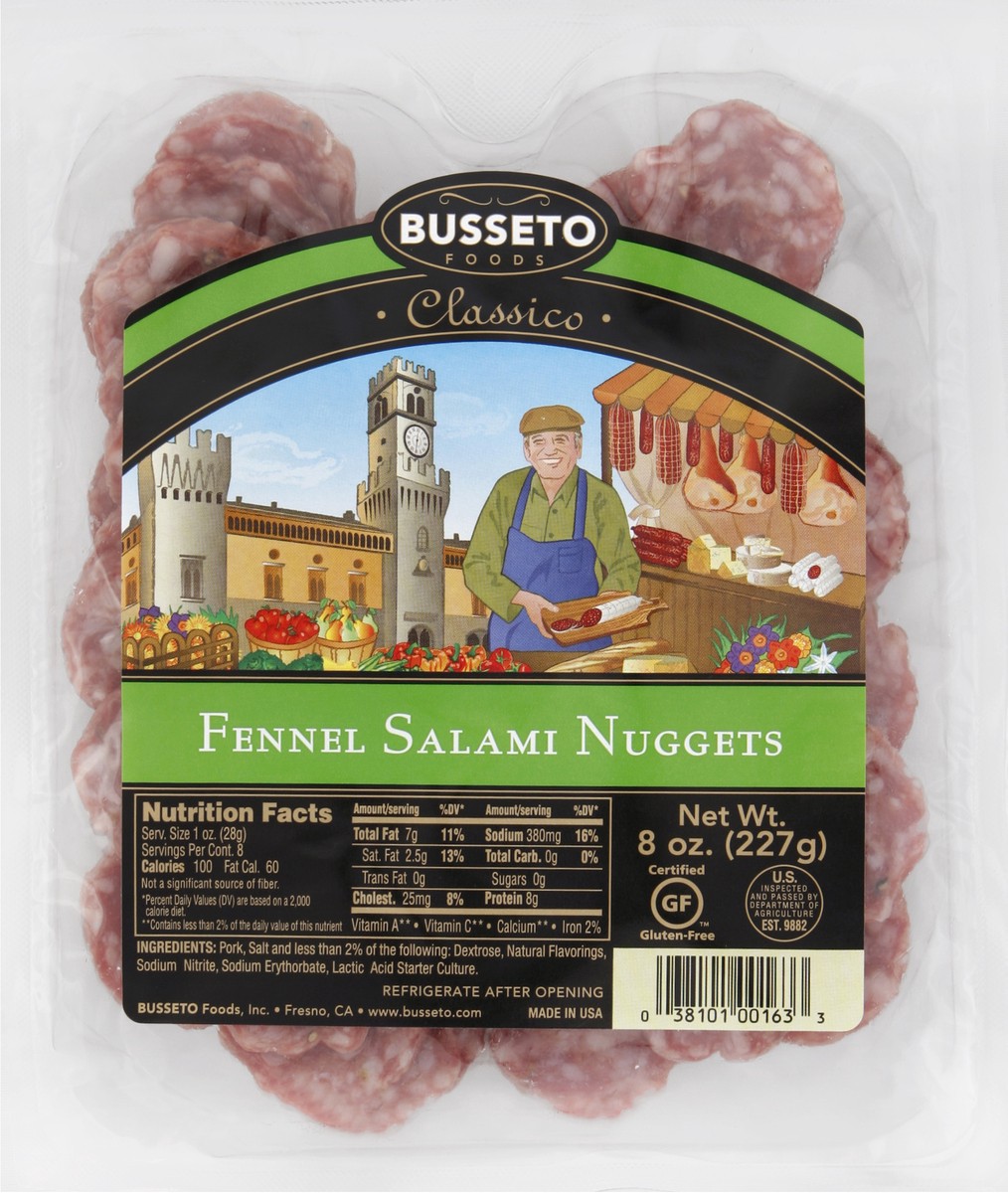 slide 3 of 3, Busseto Foods Busseto Salami Fennel Nuggets 8 Oz, 8 oz