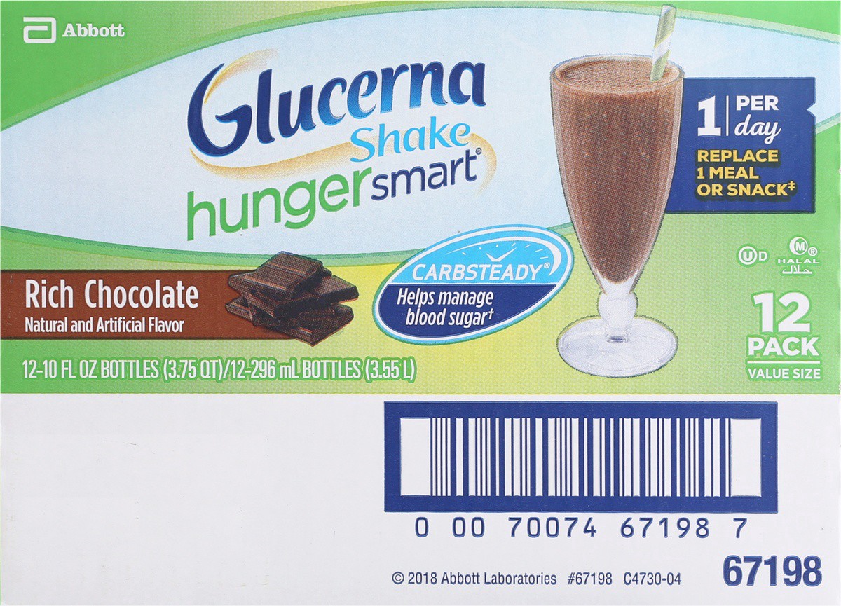 slide 6 of 14, Glucerna Hunger Smart 12 Pack Classic Chocolate Shake Value Size Bottle 12 ea, 12 ct