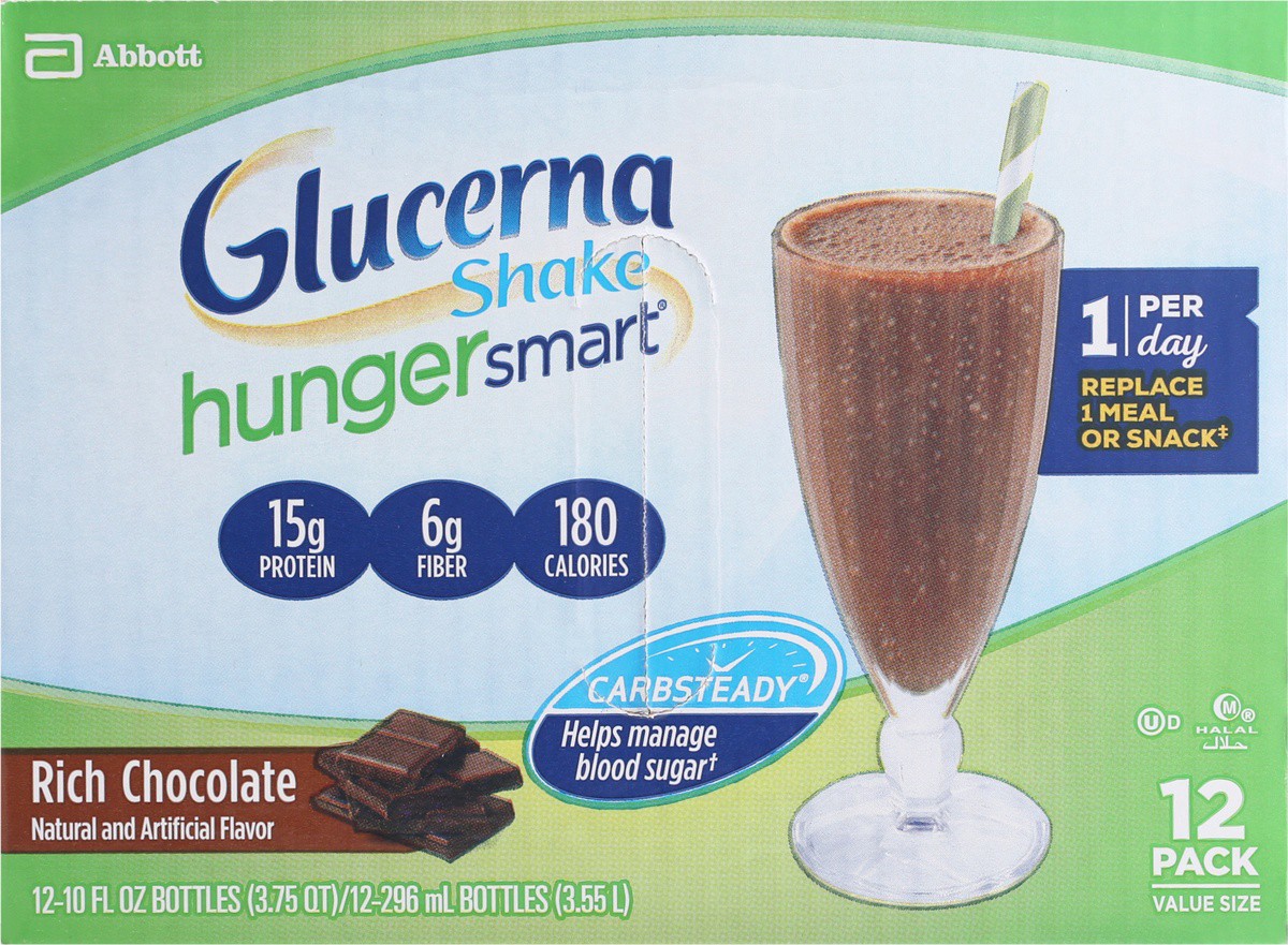 slide 14 of 14, Glucerna Hunger Smart 12 Pack Classic Chocolate Shake Value Size Bottle 12 ea, 12 ct
