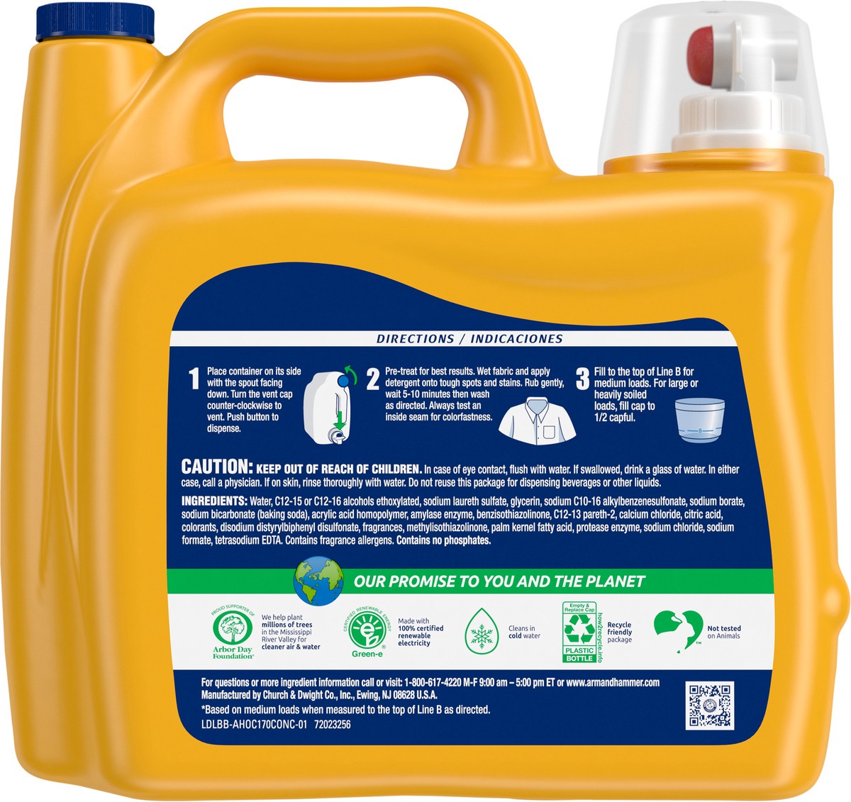 slide 5 of 9, ARM & HAMMER Plus OxiClean Fresh Scent, 106 Loads Liquid Laundry Detergent, 167 Fl oz, 185.5 oz