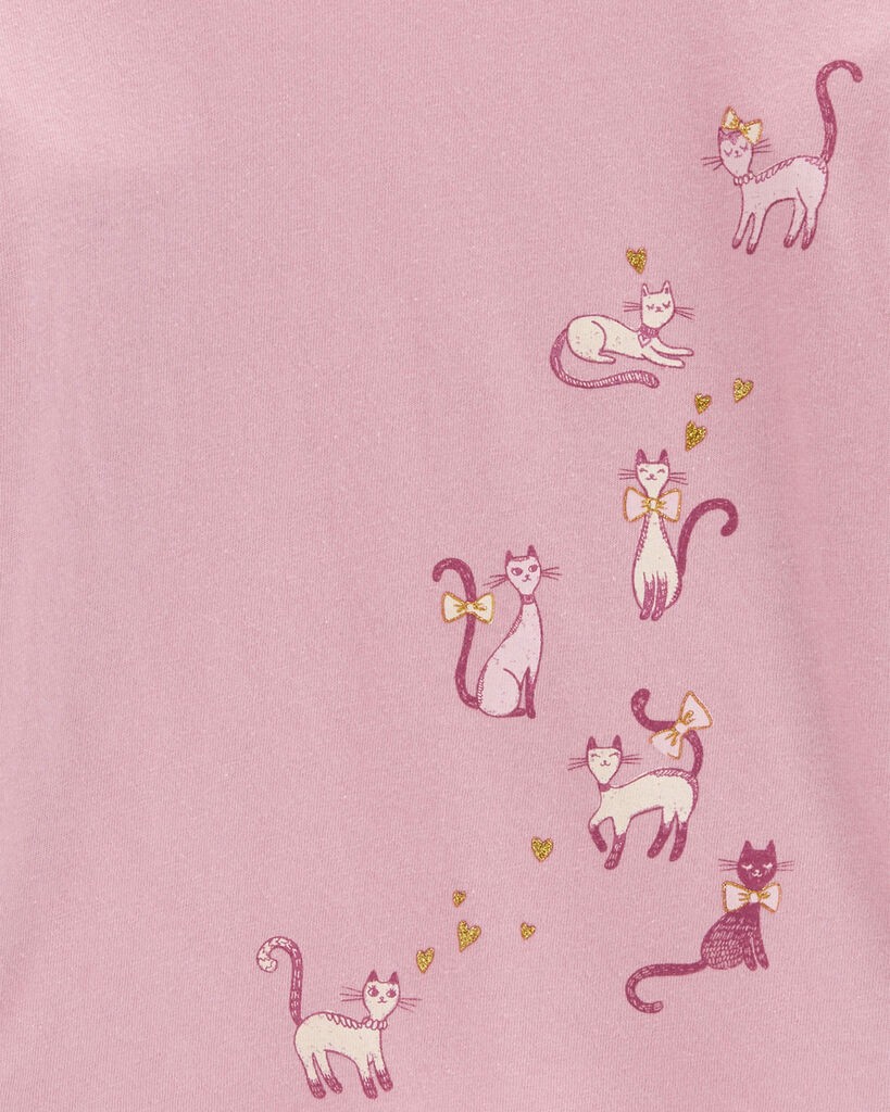 slide 2 of 2, Oshkosh Toddler Cats Graphic Tee Pink 2T, 1 ct