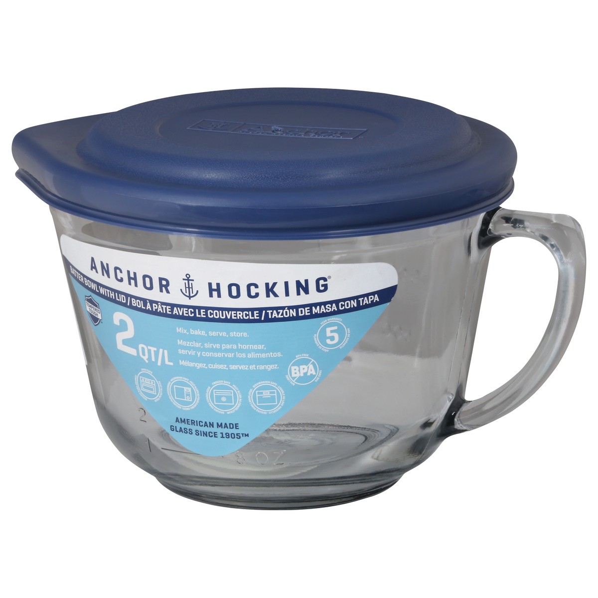slide 2 of 9, Anchor Hocking 2 Quart Batter Bowl with Lid 1 ea, 1 ct