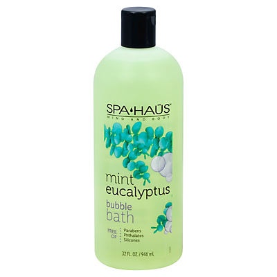 slide 1 of 1, Spa Haus Bubble Bath Mint Eucalyptus, 32 oz