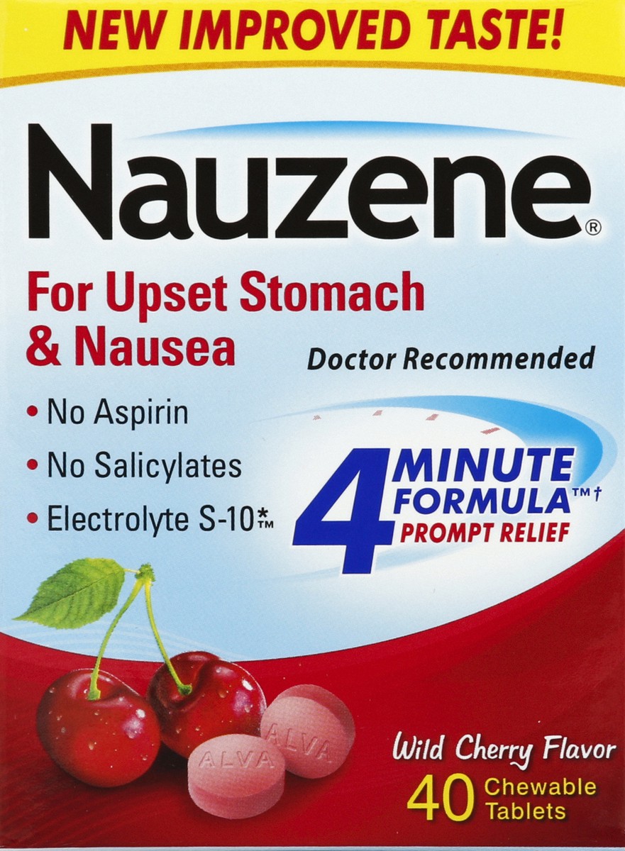 slide 2 of 4, Nauzene Chewables For Nausea Wild Cherry Flavor Tablets, 40 ct