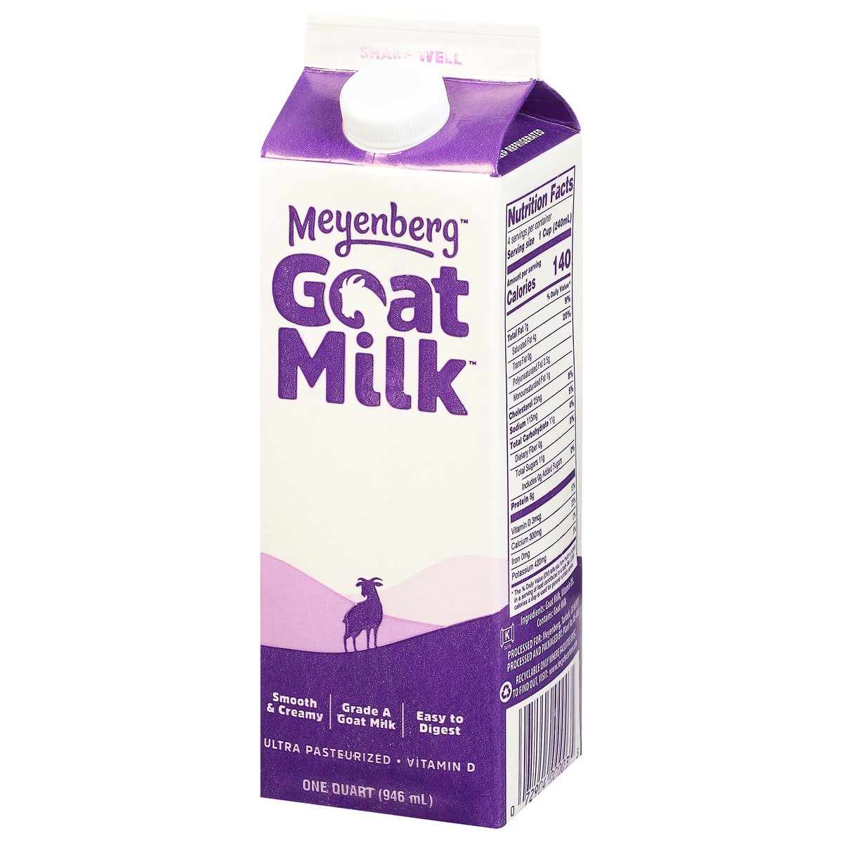 slide 3 of 9, Meyenberg Goat Milk 1 qt, 1 qt