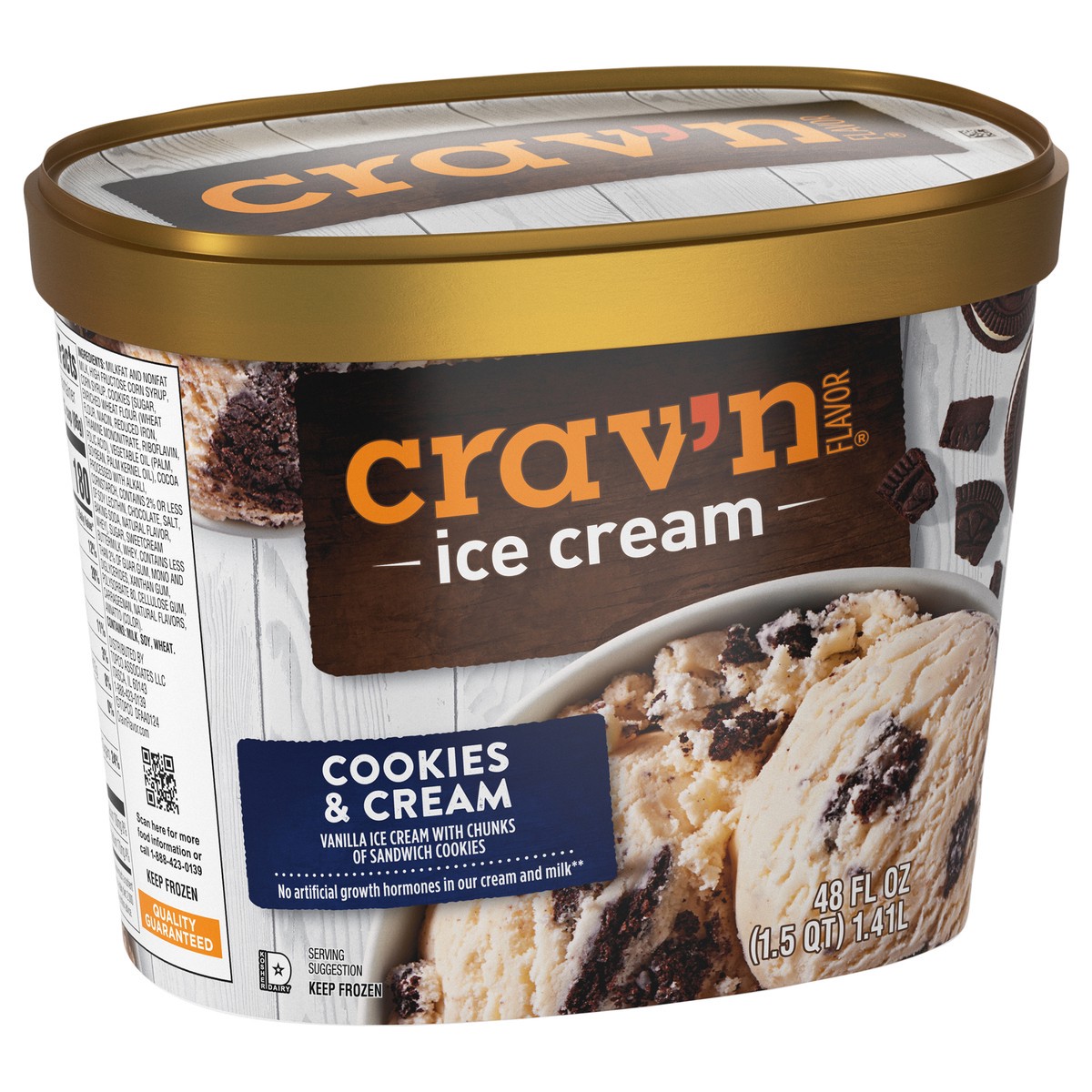 slide 4 of 4, Crav'n Flavor Cookies & Cream Ice Cream 48 fl oz, 48 fl oz