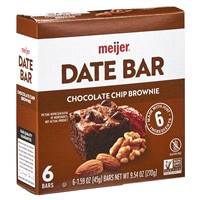 slide 14 of 29, Meijer Chewy Date Bar, Chocolate Chip Brownie, 6 ct