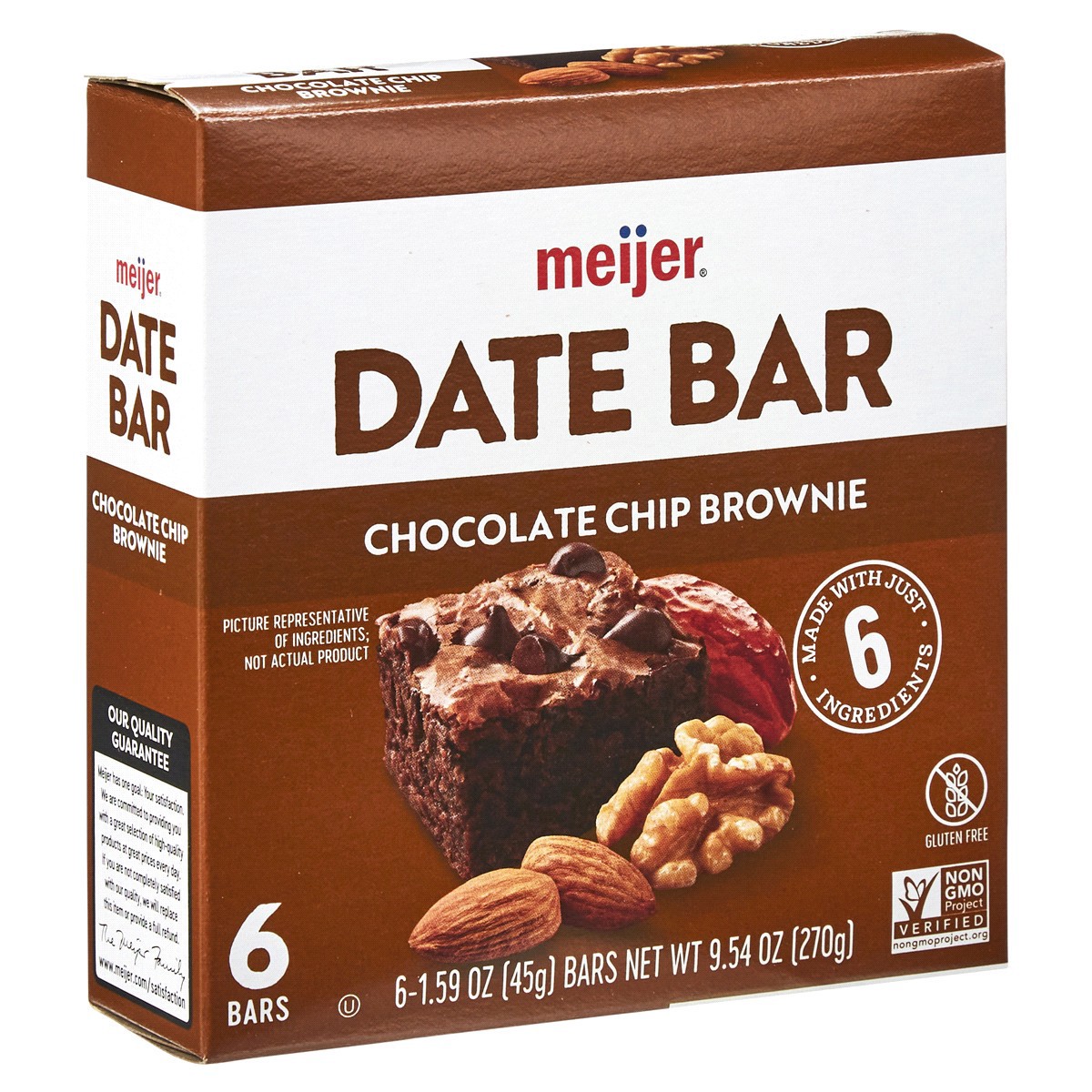 slide 20 of 29, Meijer Chewy Date Bar, Chocolate Chip Brownie, 6 ct