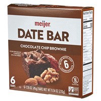 slide 10 of 29, Meijer Chewy Date Bar, Chocolate Chip Brownie, 6 ct