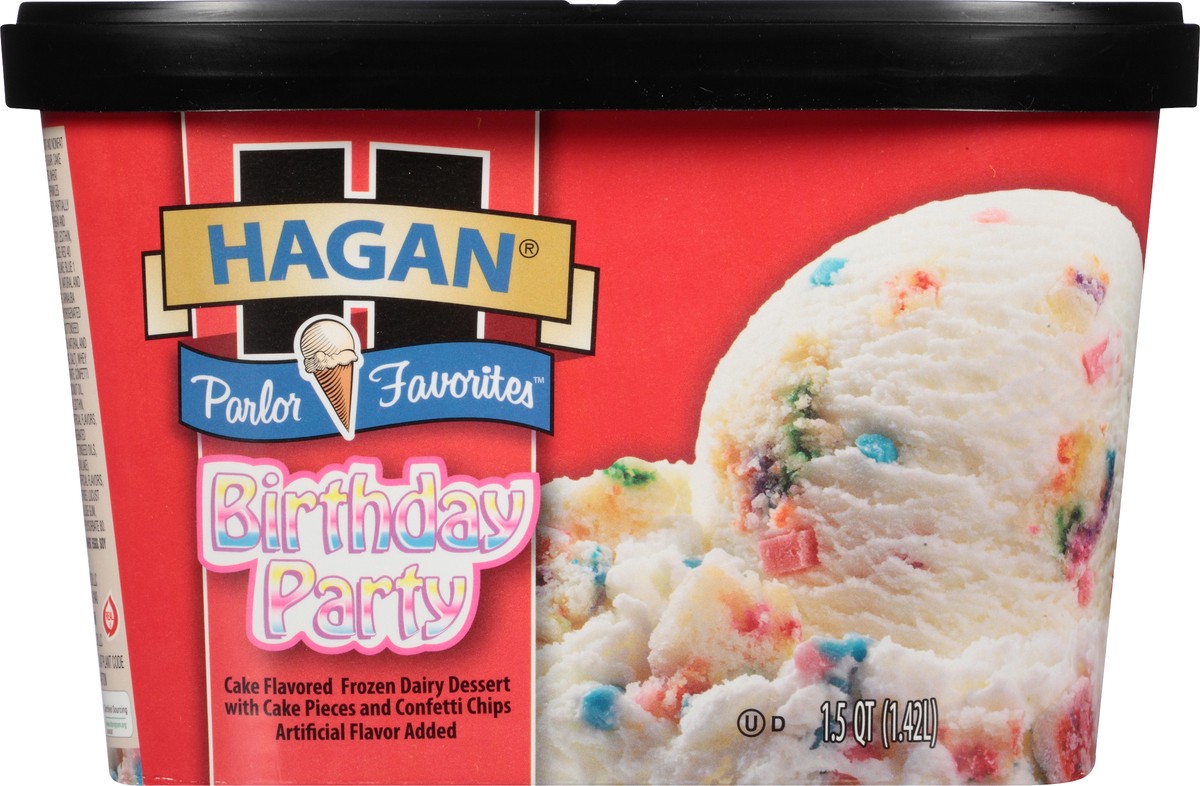 slide 10 of 10, Hagan Parlor Favorites Birthday Party Ice Cream 1.5 qt Tub, 1.42 liter