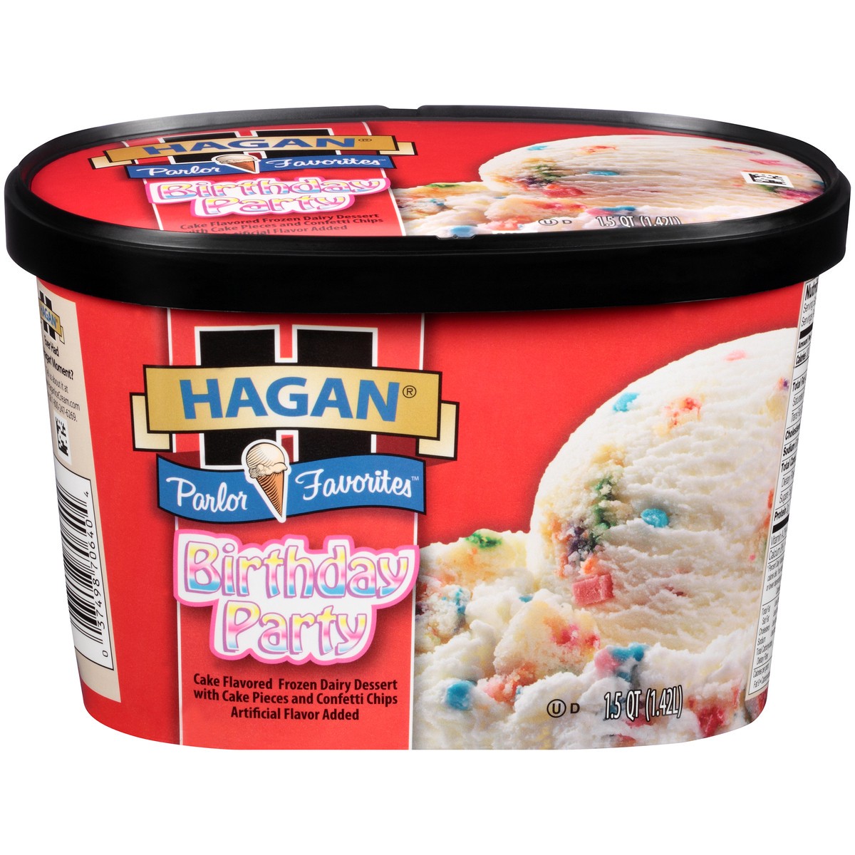slide 1 of 10, Hagan Parlor Favorites Birthday Party Ice Cream 1.5 qt Tub, 1.42 liter